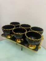 Set of 6 Mugs with serving tray  - DH Item 0192